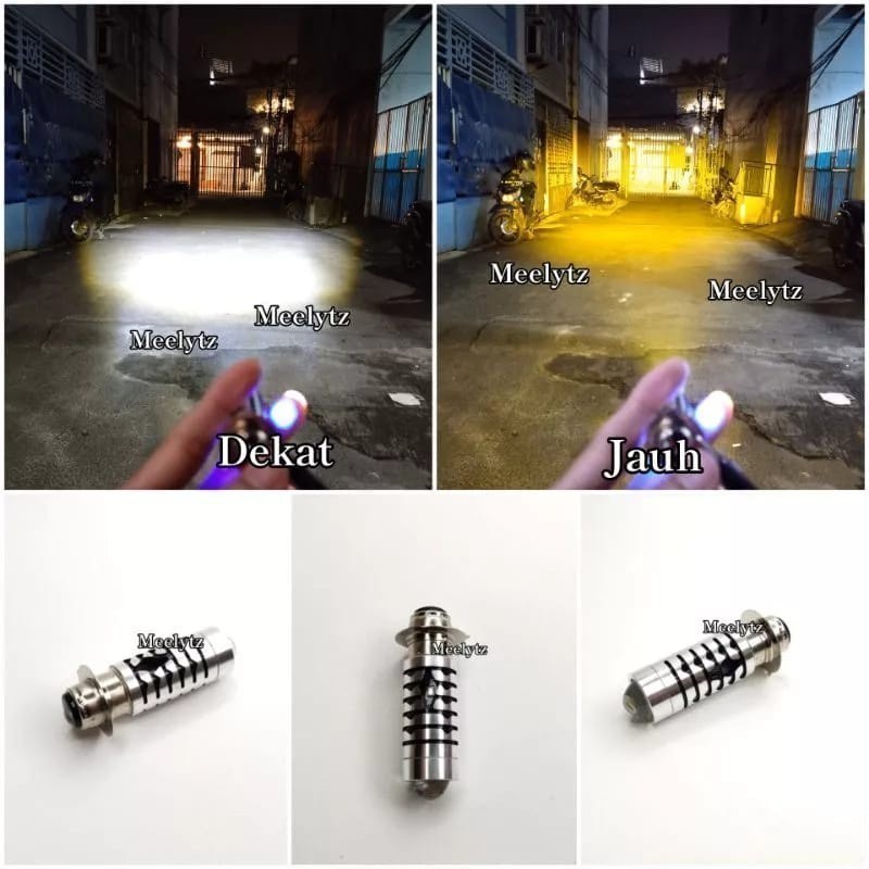LAMPU DEPAN MOTOR H6 LASER 2 WARNA LAMPU LED UNIVERSAL BOHLAM LED H6 MOTOR per biji (LLM1)