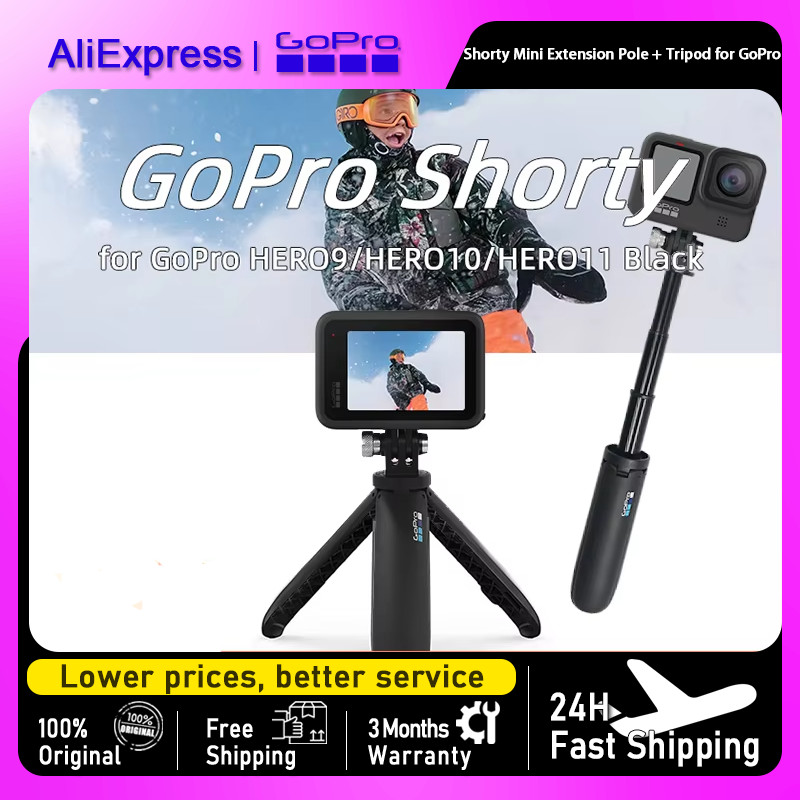 GoPro Shorty Mini pole for Go Pro Hero 12 11 10 9Black Session Action Camera Vlog Tripod Foldable Mo