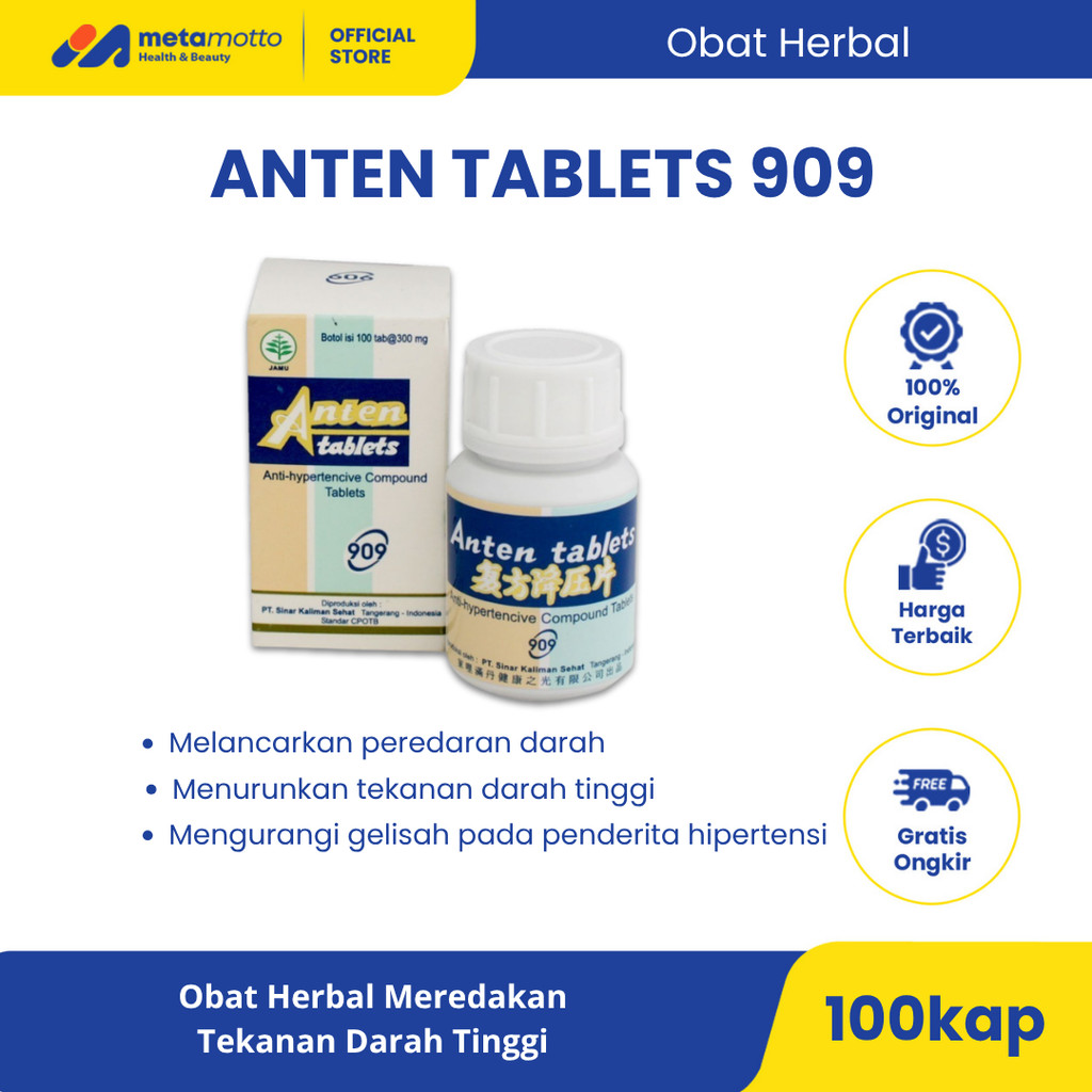 Anten tablets 909 obat tekanan darah tinggi hipertensi cina 100 tablet - Metamotto Marelan