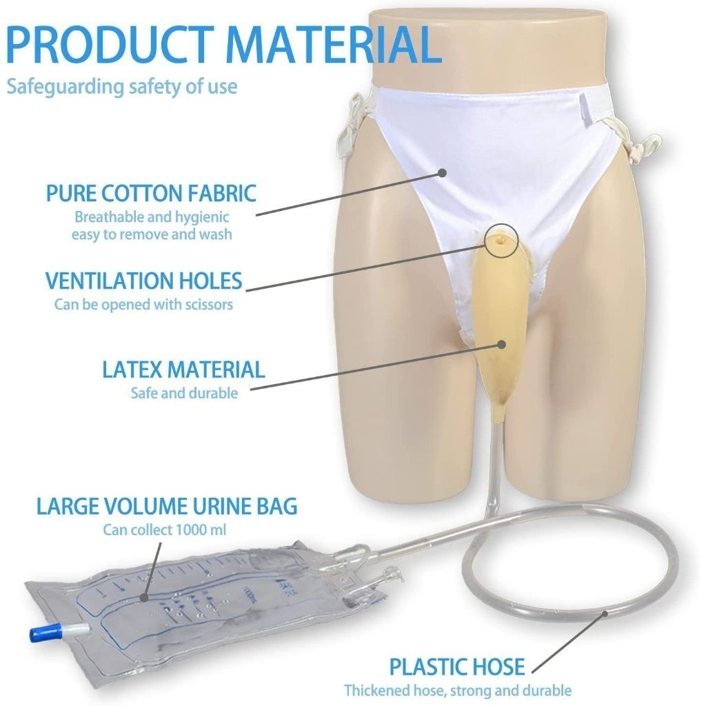 ReadyAlat Bantu Kencing Dengan Urinal Bag Kantong Pipis Silikon Eksternal Kateter Kantong Urin Bag U