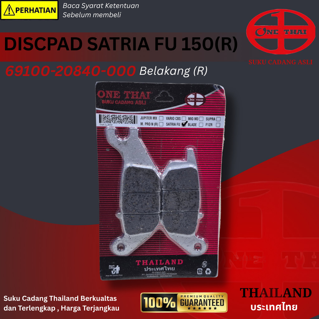 ONETHAI Diskpad Kampas Rem Cakram Suzuki Satria FU 150 Belakang Discpad Kanvas rem Sepeda Motor