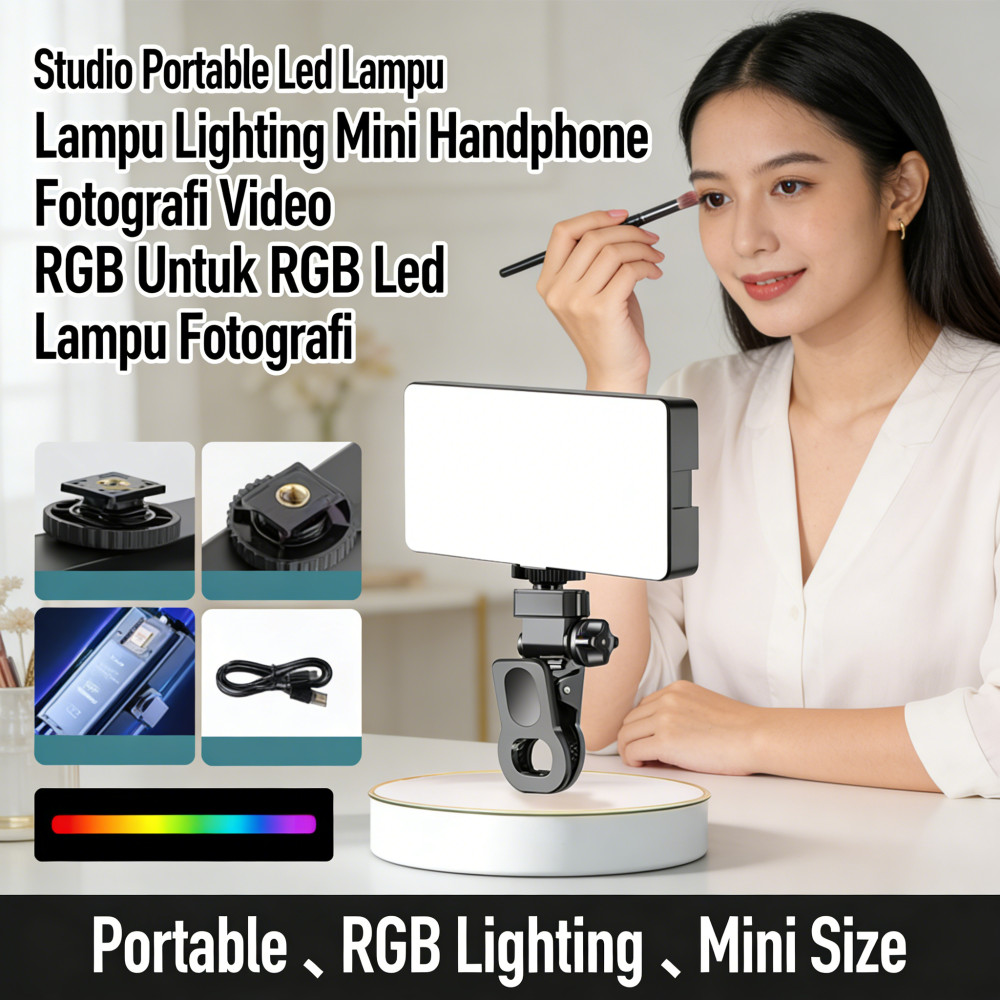 Portable Lampu Video Fotografi Mini LED RGB Studio Handphone Camera Lighting Untuk Lampu Led Lampu L