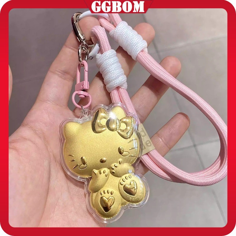 Gantungan HP Hello Kitty - Aksesoris Ponsel & Tas Lucu, Hadiah Romantis untuk Pacar(imitasi emas)