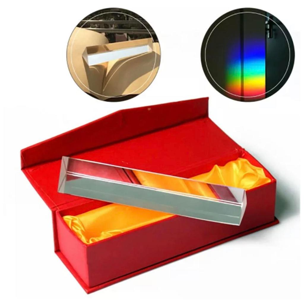 BAMI Optical 18 Cm Glass Prism Refractor Light Spectrum - Efek Foto Kaca Prisma Segitiga Difraksi 18