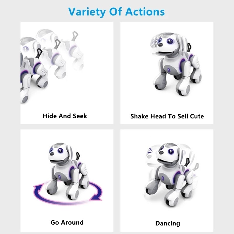 Electric RC Robot dog Intelligent Pet Dog cing Music Remote & Tou Control Walking Kid Friend learnin