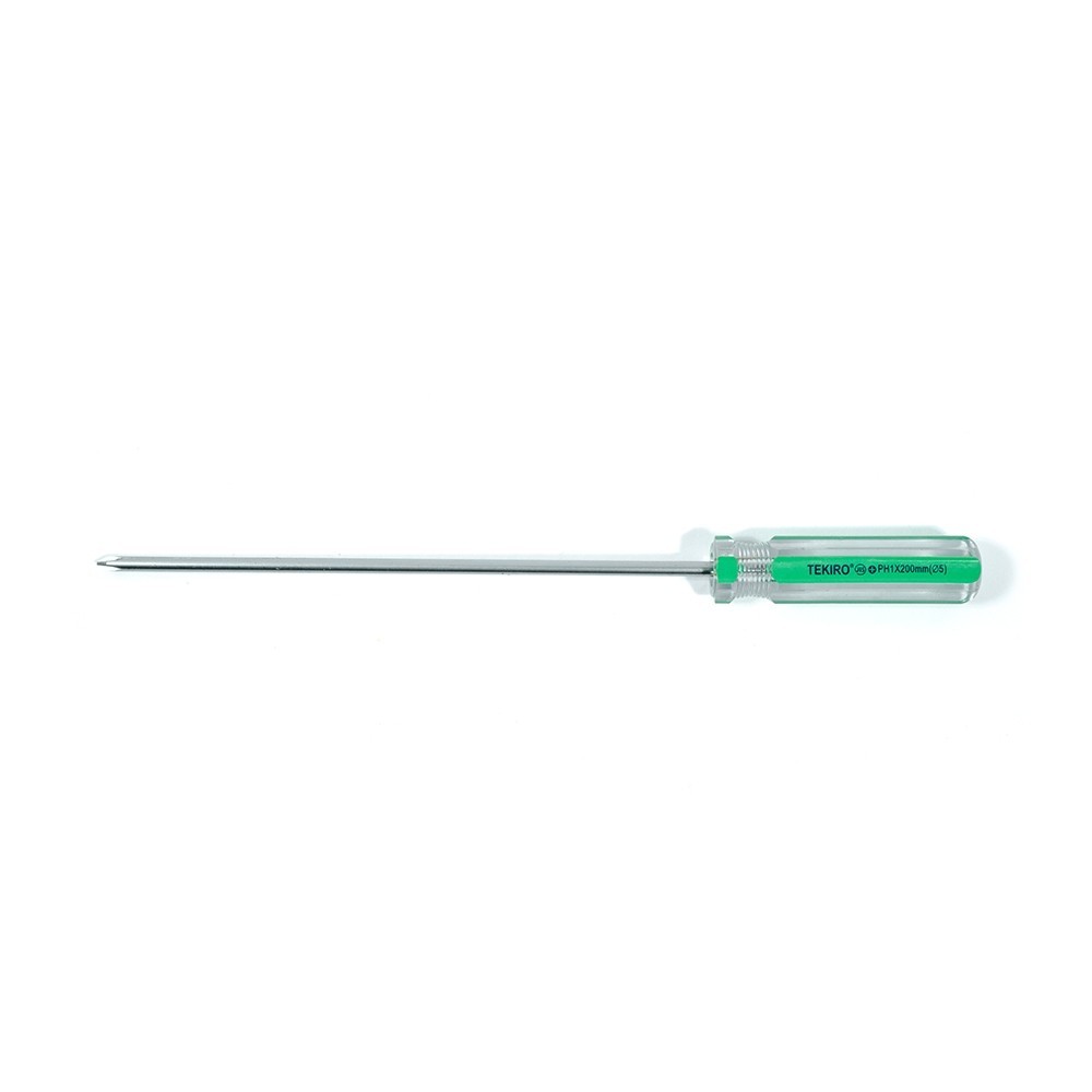 Tekiro Obeng KRISTAL PLUS + PH1 X 200mm (5) IN LINE COLOR SCREWDRIVER PH1 X 200 (5) GREEN SD-IL0805