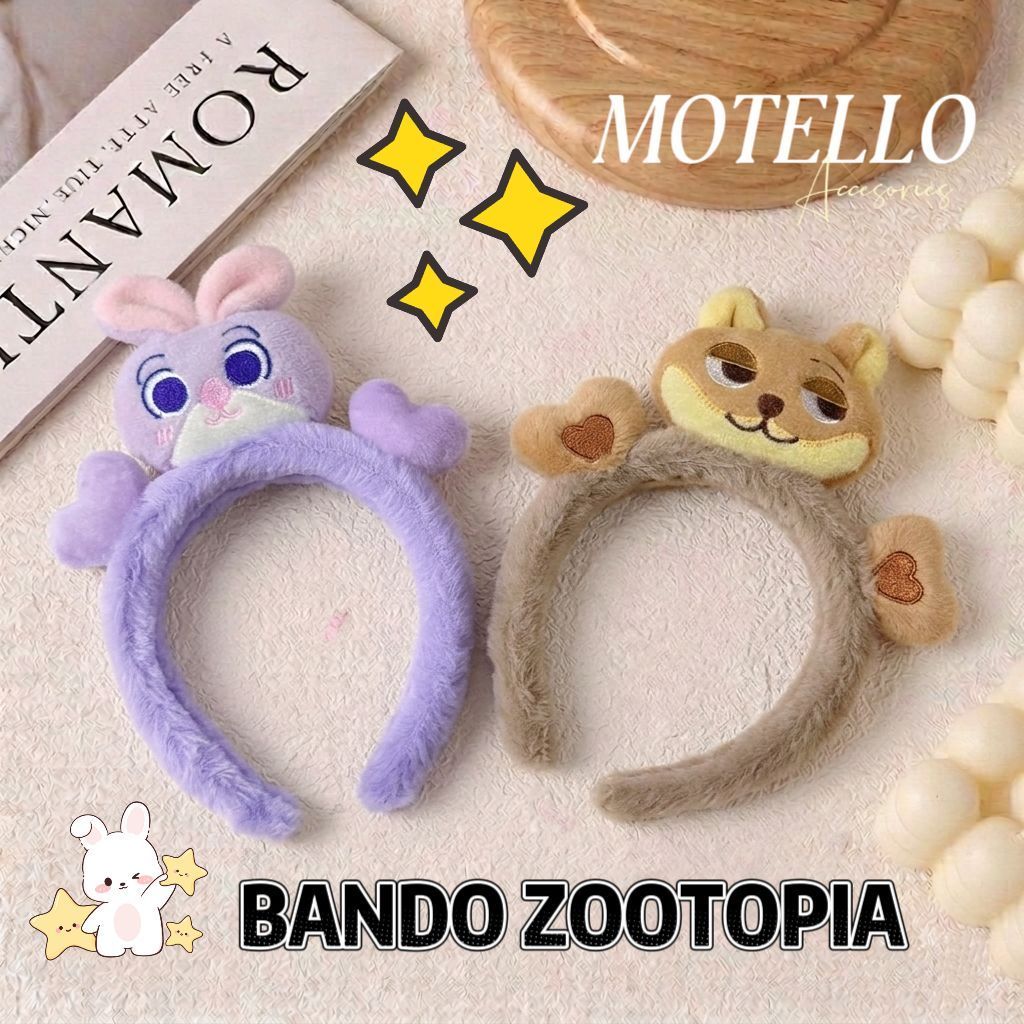 Motello - Bando Bulu Karakter Zootopia Bulu Halus bando Anak Lucu