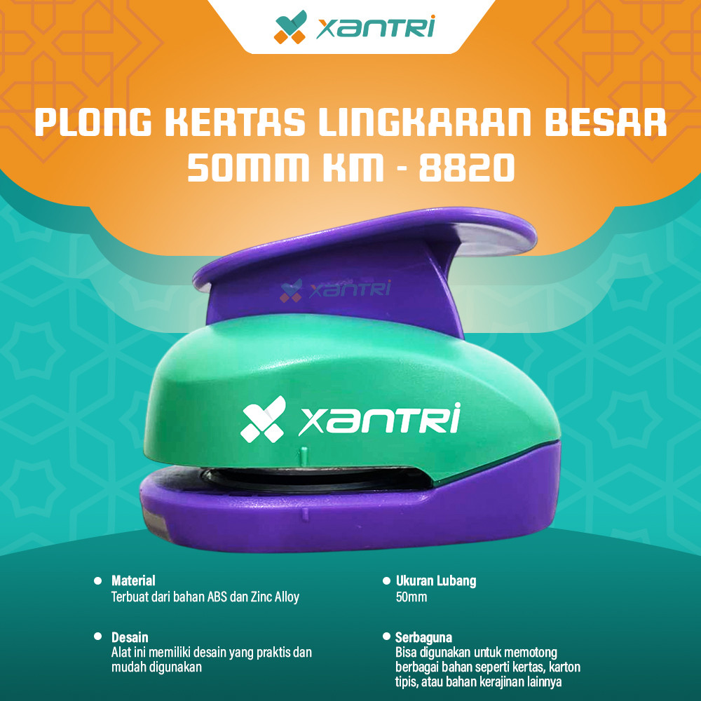 Xantri - Plong kertas lingkaran besar 50mm KM-8820 alat pemotong berbentuk lingkaran yang dirancang 