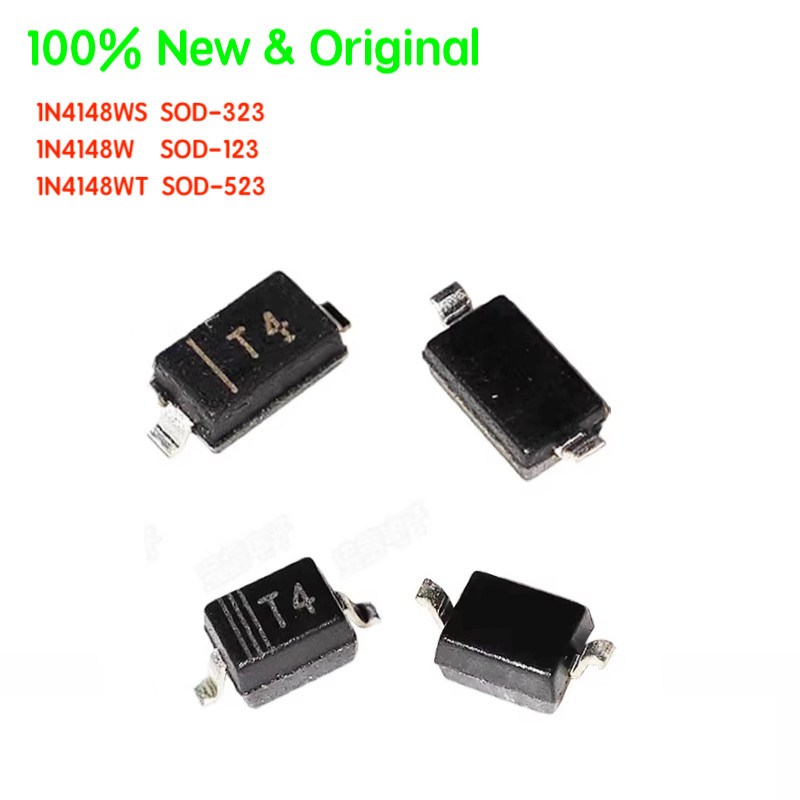 100PCS/LOT  1N4148WS 1N4148W 1N4148WT T4 SOD-323 SOD-123 SOD-523 150mA SMD Switching ode100% New & O