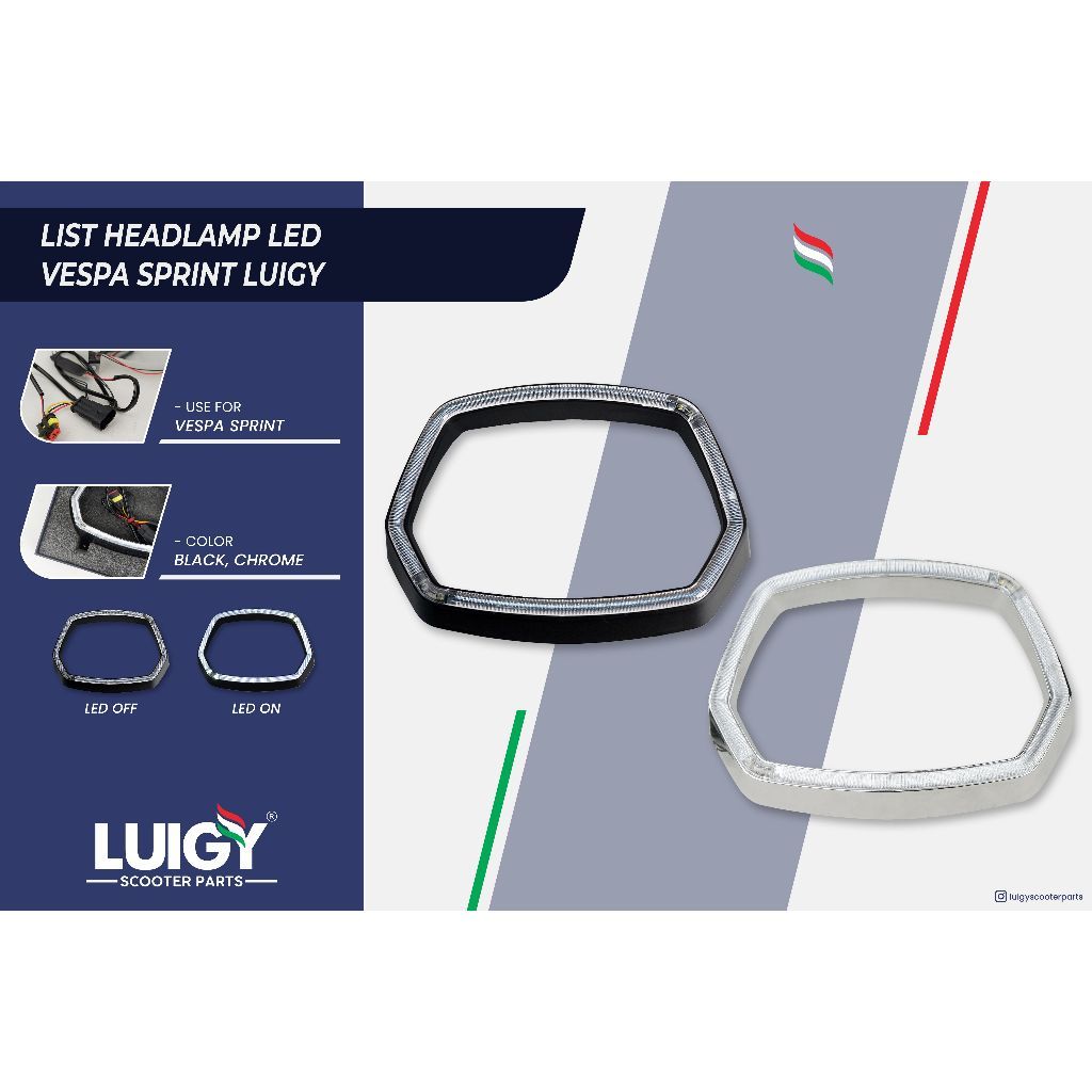 Ring Lampu List Headlamp Led Vespa Matic Sprint Luigy