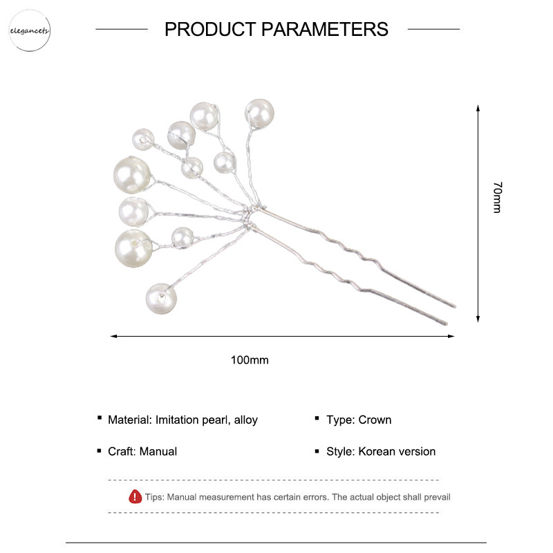 COD U-shaped Pearl Hair Fork Retro Hair Accessory Bridal Wedding Dress Accessory-E