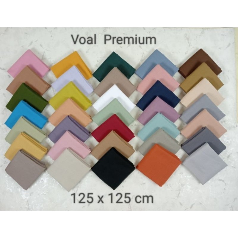 MAMA IN FASHION - HIJAB SEGIEMPAT / SYARI PREMINAAA  POLOS / KERUDUNG VOAL POLOS / SEGI EMPAT VOAL /