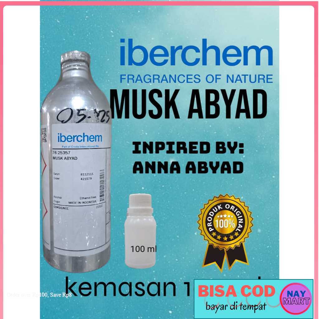 PARFUM MUSK ABYAD BIBIT MURNI KEMASAN 100 ML. BY IBERCHEM. inspirasi ANNA ABYAD PARFUME MURAH BERKUA