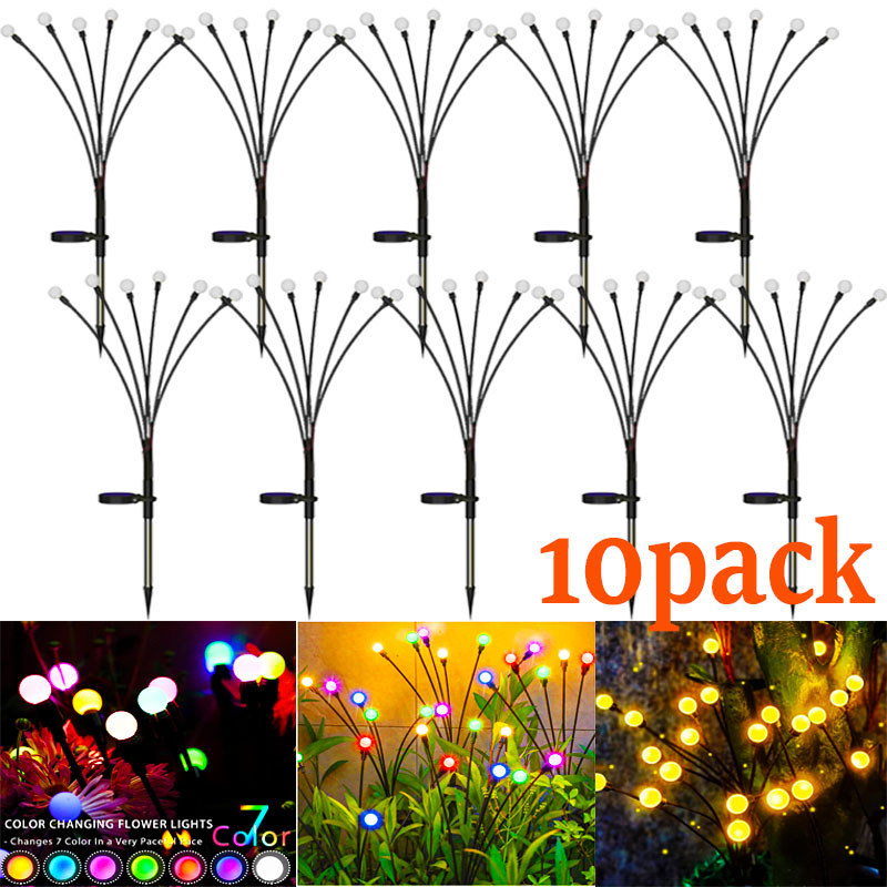 10pack Garden Lights Solar Outdoor New Upgraded Leaf Design Solar Lights for Outside Garden Solar Ga