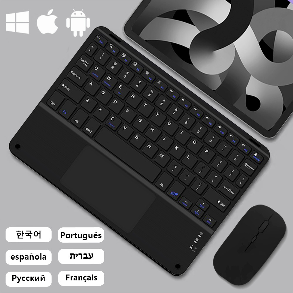 Bluetooth Wireless Keyboard Android IOS Windows Black Keyboard And Mouse Extra Long Standby Tablet K