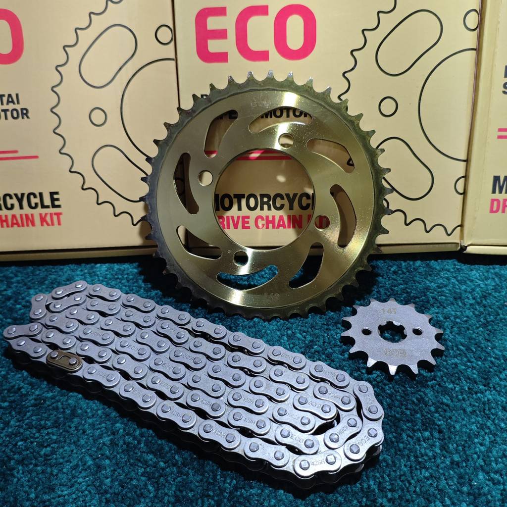 Gear Ger Set GOLD FSCM ECO JUPITER MX Ukuran 428 39 15 Rantai 112 Hitam (JMXH) FSCM ECO