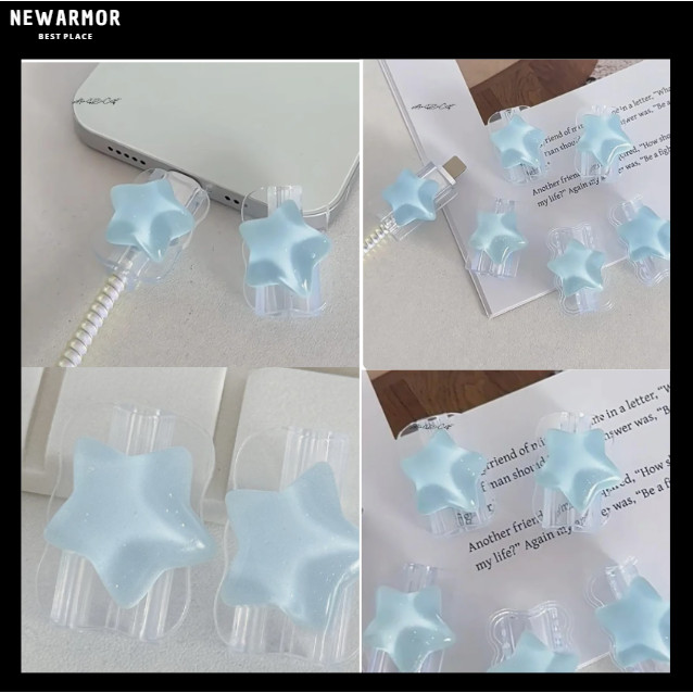 Pelindung Ujung Kabel Charger Universal Transparan | TPU Lentur Anti Patah | Cover Kabel Data USB | 