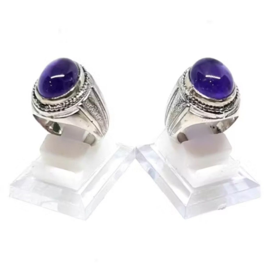 CINCIN BATU KECUBUNG UNGU AMETIS MINION ASLI NATURAL 100%