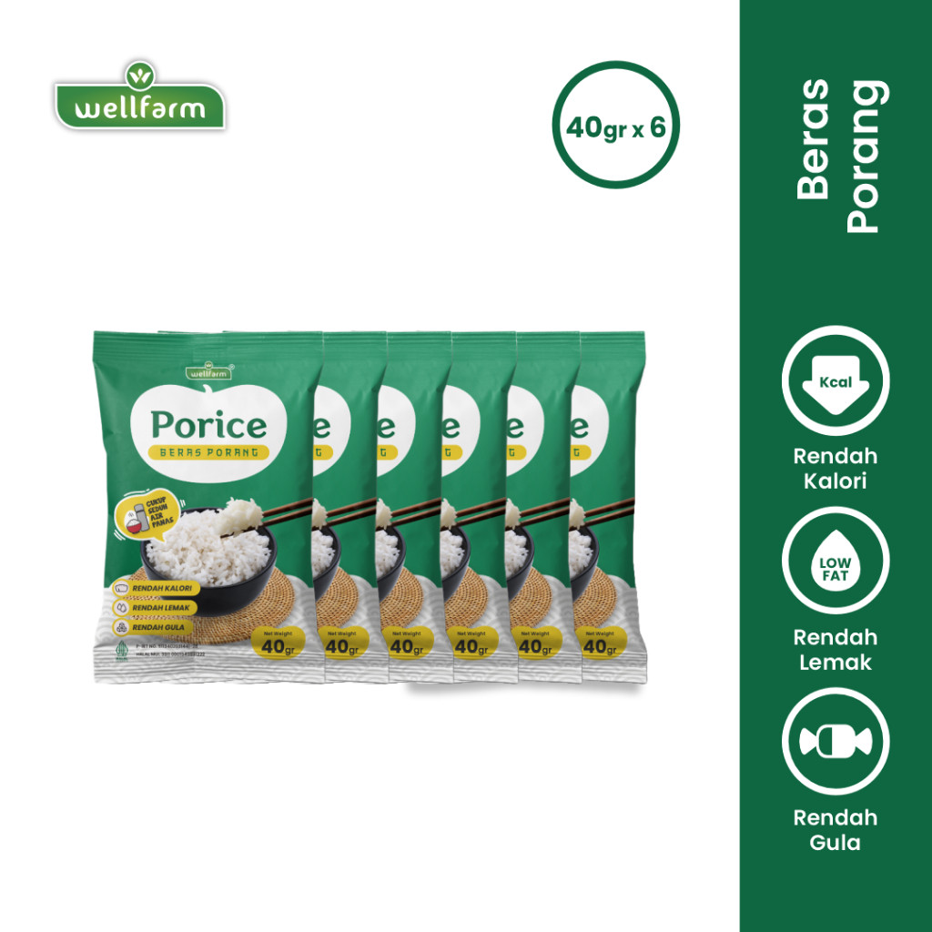 Porice Beras Porang Sachet Instan Bundle 6 Pcs