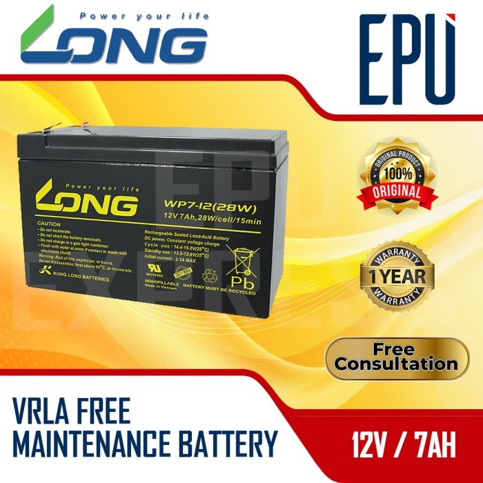 RemyByte Aki UPS Long 12V 7AH Aki Sprayer Swan Baterai UPS Battery Aki Kering Batere VRLA Aki Long