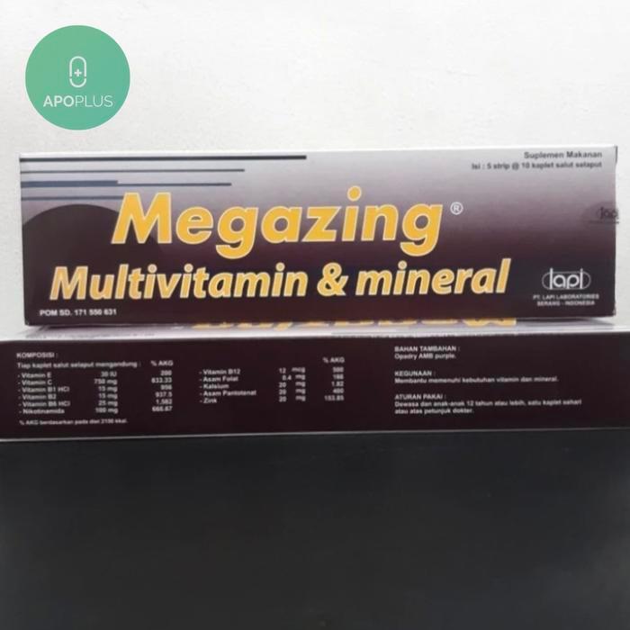 MEGAZING BOX 50 TABLET ~ MULTIVITAMIN ZINC