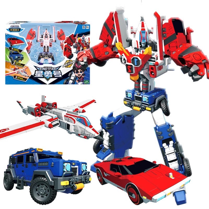 TOBOT 3 in 1 MAXIMUS V Transform Combined Mea Vehicle Robot Action Figures CAPTAIN ZACK CYCLONE HAWK