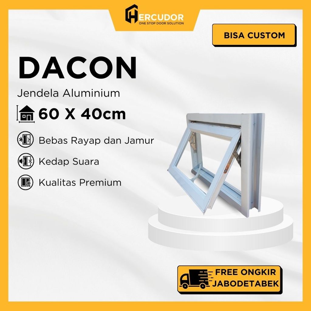 Dacon - Jendela Aluminium Dacon 3" 60X40 - Boven Jungkit