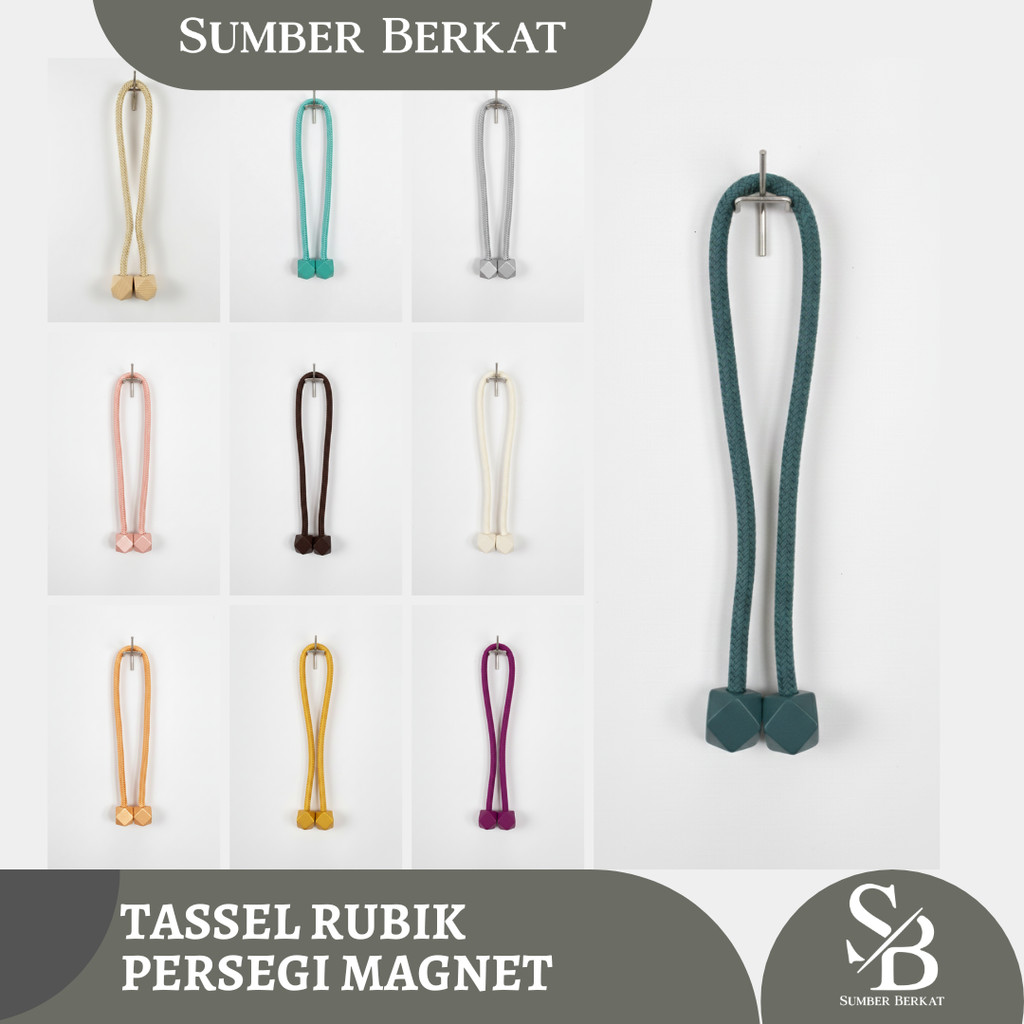TASSEL GORDEN RUBIK PERSEGI MAGNET  | Tali Pengait Gordyn Tasel Hordeng