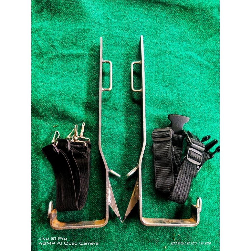 tree climbing spike, alat memanjat pohon kuat dan praktis, lengkap tali sabuk dan tali elastis, coco