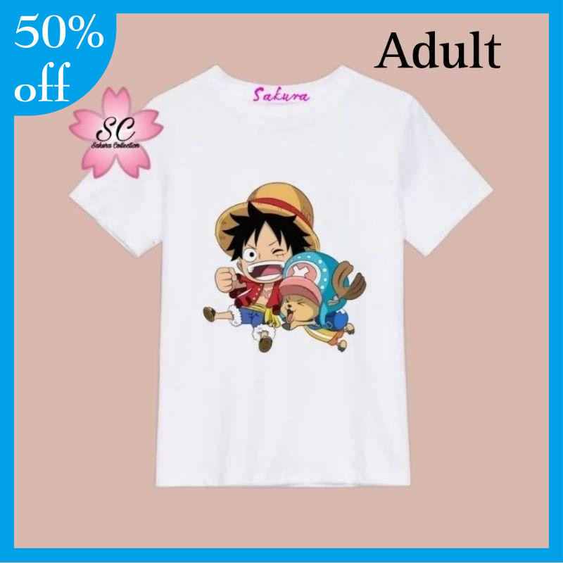 KAOS BAJU ANIME ONE PIECE LUFFY CHOPPER | T-SHIRT ONEPIECE TENGKORAK | BAJU DISTRO COTTON COMBED PRE