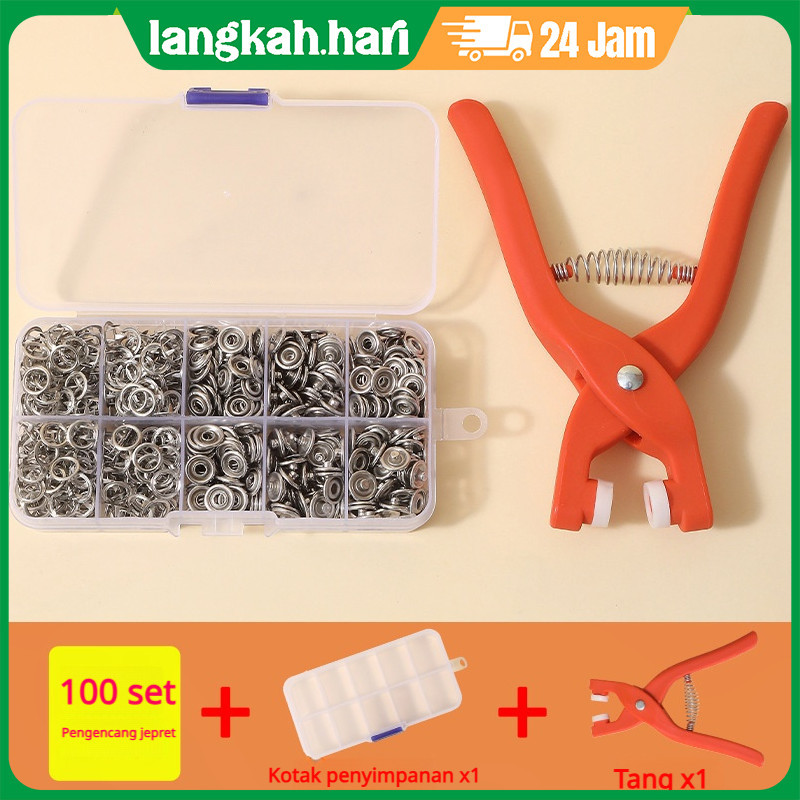 Set alat pemasangan gesper lima cakar kancing jepret kancing tanpa jahit kancing baju bayi kancing t