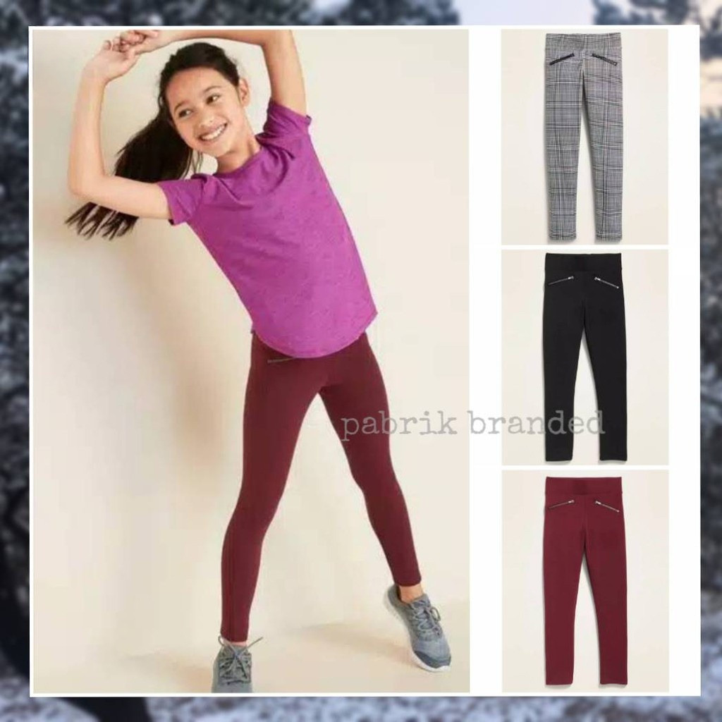 Pabrik branded QldN@vy ponte jegging kids S 6 7 years tahun hitam putih pink printed kotak stripe ka