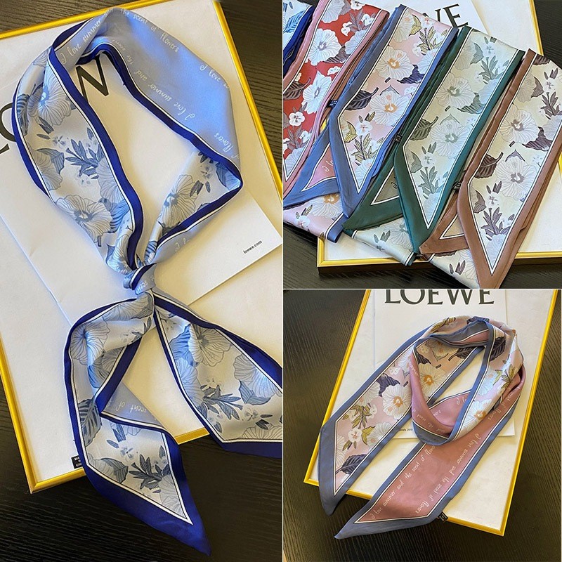 (GAT) syal sutra satin serbaguna / Syal Satin Serbaguna Motif Menarik 82x5.5cm / Korea Syal Sutra Se
