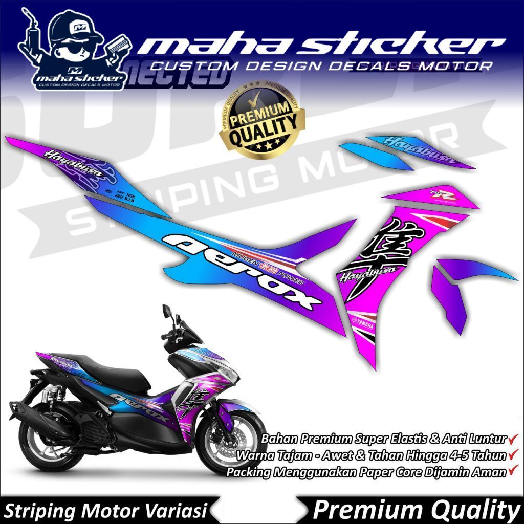 Striping Stiker Aerox 155 Connected New tahun 2021 Striping Aerox 155 Conected 2022 Gradasi mahastri