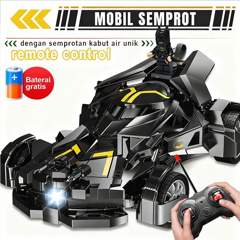 (Bunnie28 store) BOBO Mobil Batman Remote Control RC Sedan Formula Semprotan Lampu High Speed RC Car