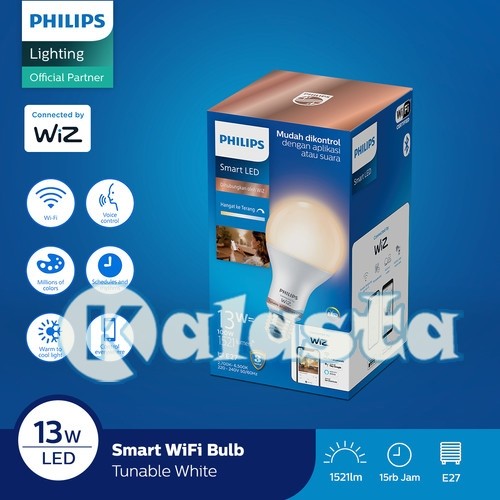 Lampu LED Philips Smart WIFI Tunable White & RGB 16Juta Warna 13Watt 13W - Philips LED Smart Wifi