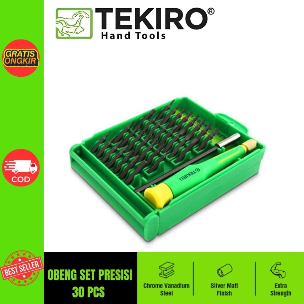 TEKIRO Obeng Set Persisi 30 PCS Obeng Eletronik obeng jam tangan obeng kacata obeng ponsel Hp Obeng 