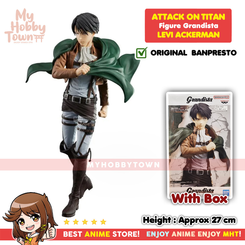 Figure Anime Original Attack on Titan Levi Ackerman Shingeki no Kyojin Grandista Banpresto