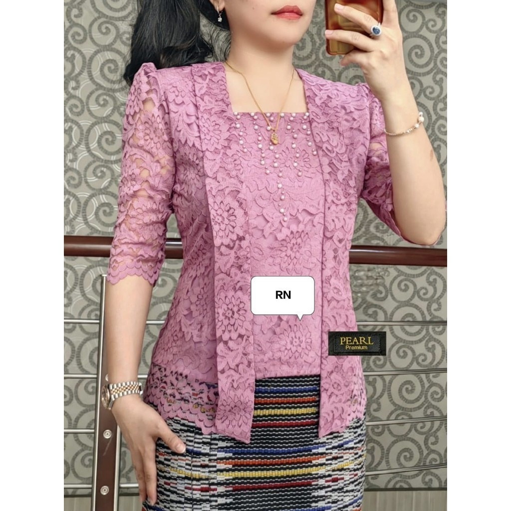 VS   Atasan Blus Kartini Semi Prancis/Baju Kebaya Kondangan Wanita Gereja