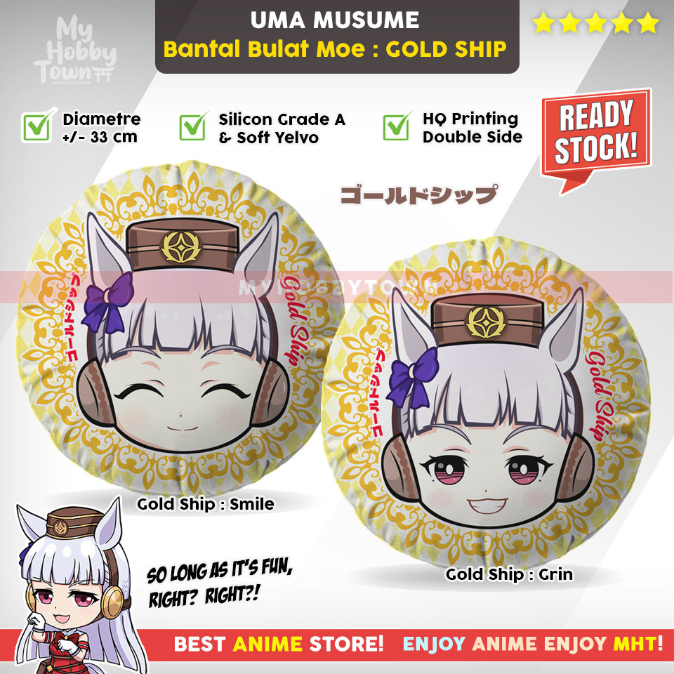 Bantal Anime Bulat Uma Musume : Gold Ship Plushie Plush Doll Round Cushion
