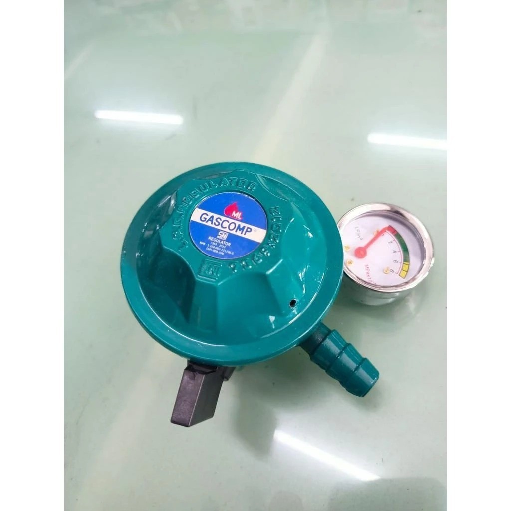 Regulator Meter GASCOM GRT-2D - Kepala Gas Elpiji 3kg 12kg Bright Gas