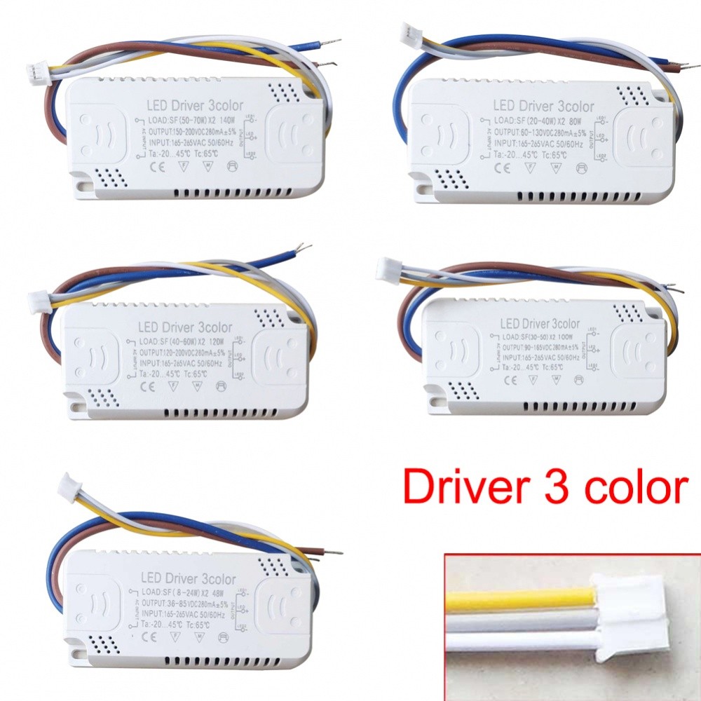 1*- Adaptor LED-Driver 3 Warna untuk Lampu LED, Pengganti Transformator Non-Isolasi