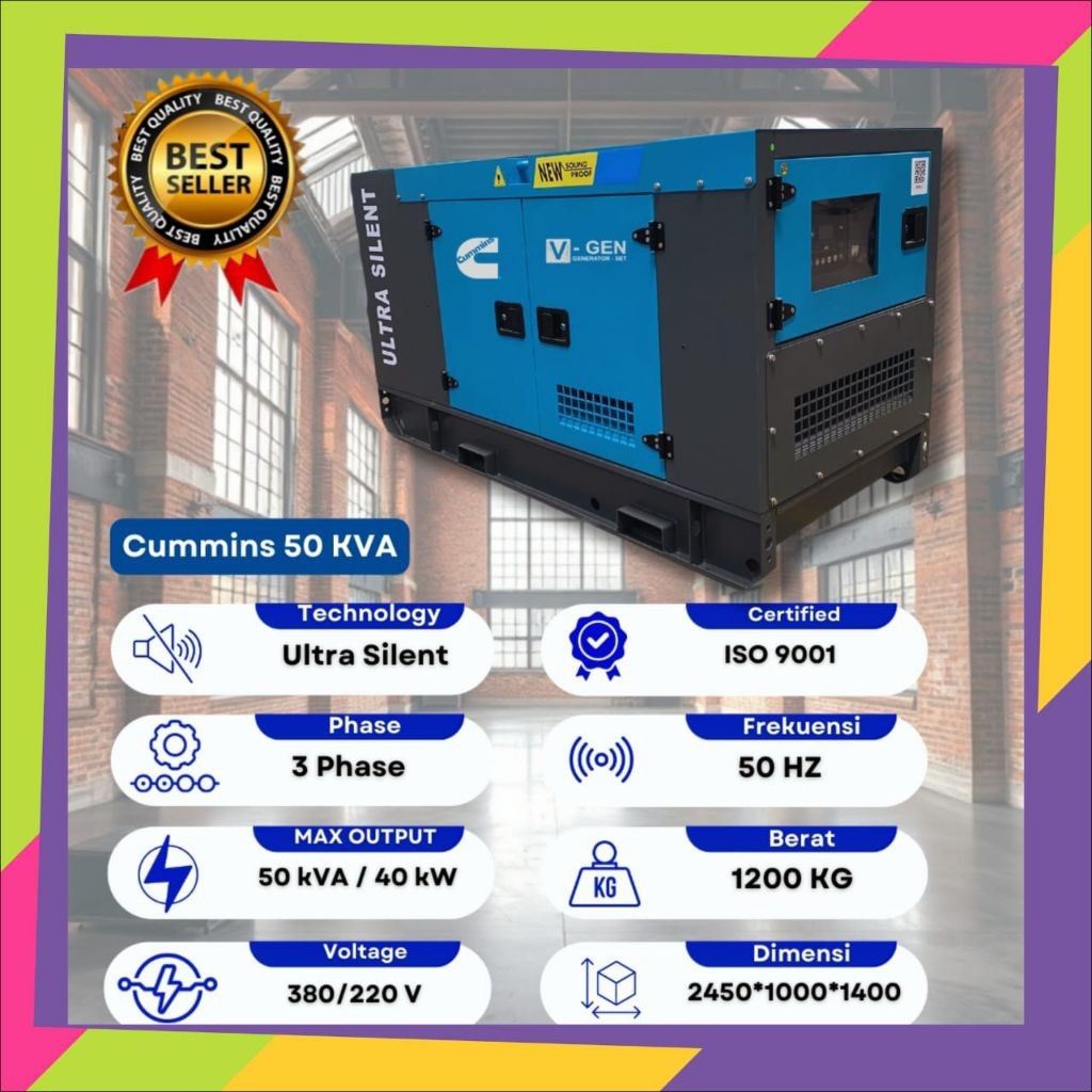 Genset 50KVA Cummins Ultra Silent Diesel