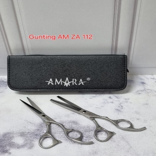 Cekidot Gunting Rambut Set Amara AM ZA 112 (Gunting Potong & Gunting Sasak) Y8203