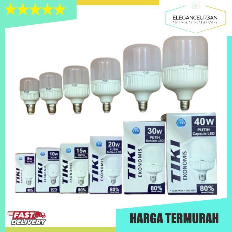 Paket Usaha Tiki Lampu LED Ekonomis Kapsul Capsule Putih 10W 1 slop 10 pcs
