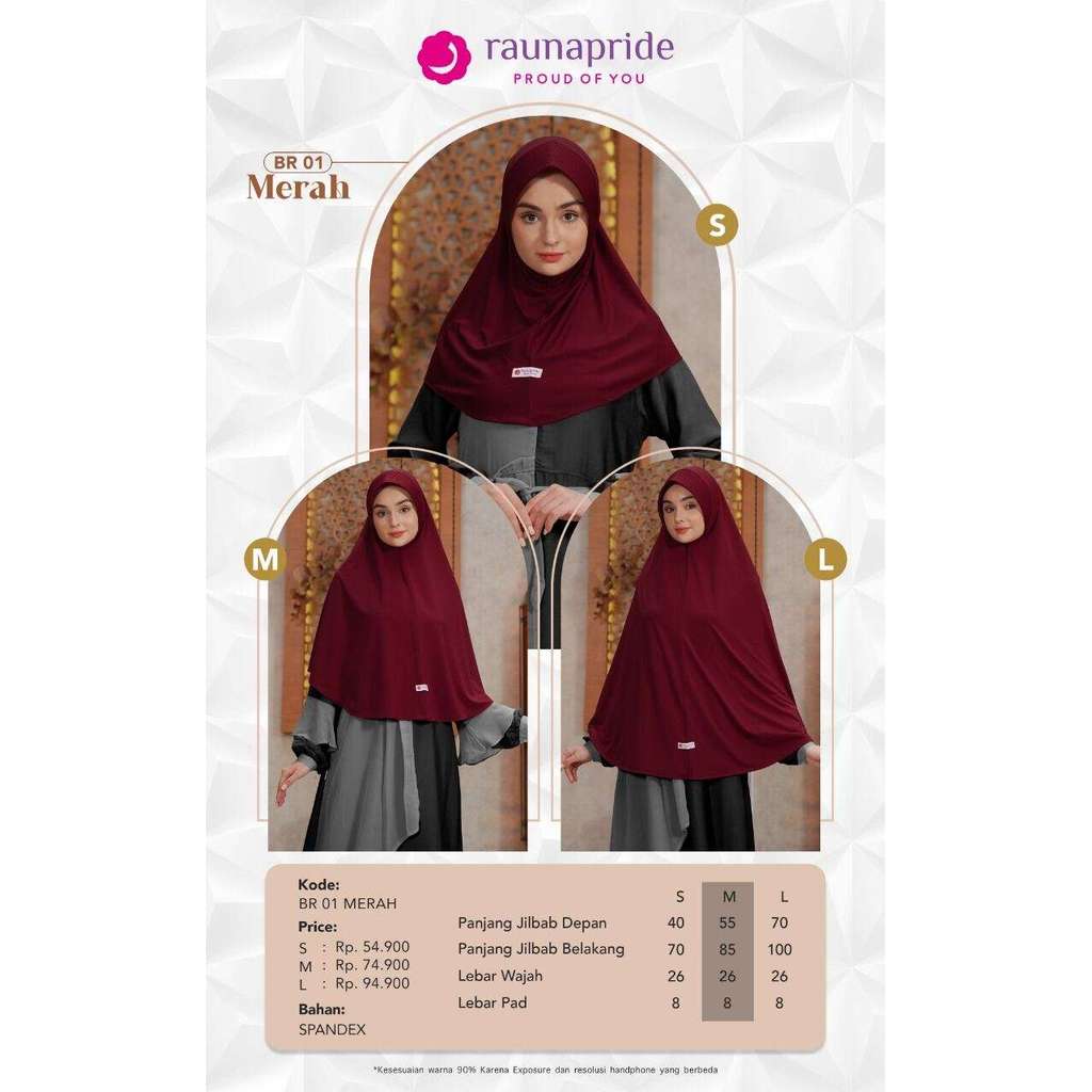 RAUNA HIJAB BERGO 01 MERAH