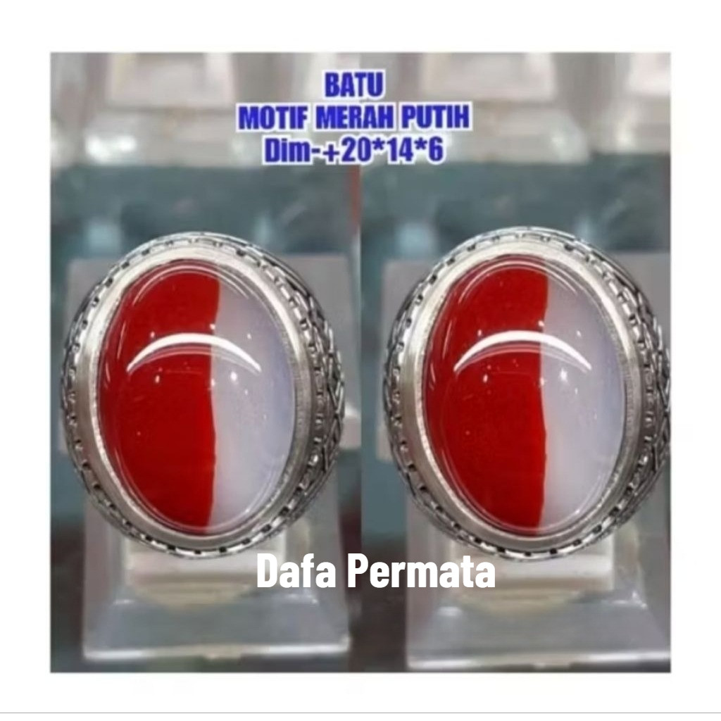 Cincin batu motif merah putih