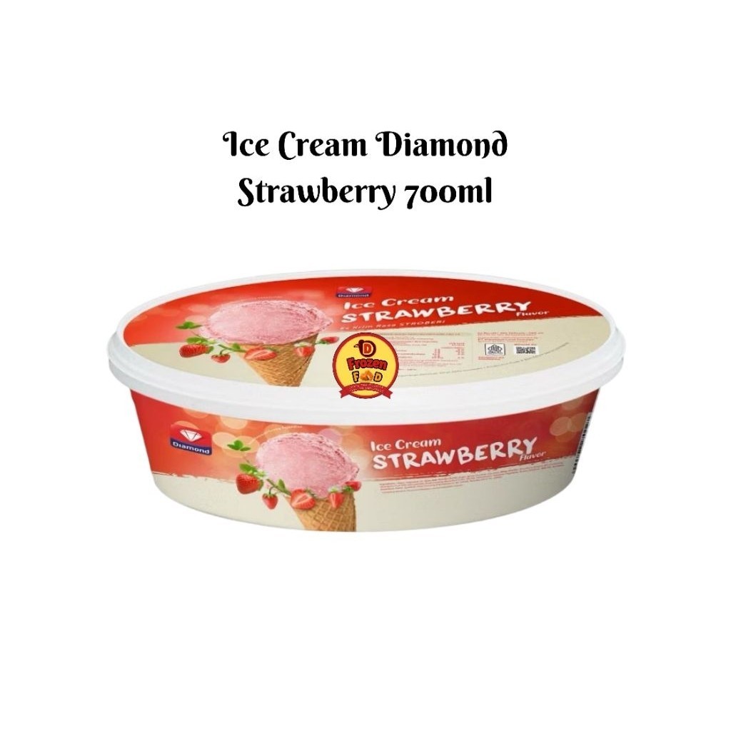 Es Krim Diamond Strawberry 700ml Ice Cream Box Kotak Lembut Creamy Rasa Dan Wangi Strawberry Asli