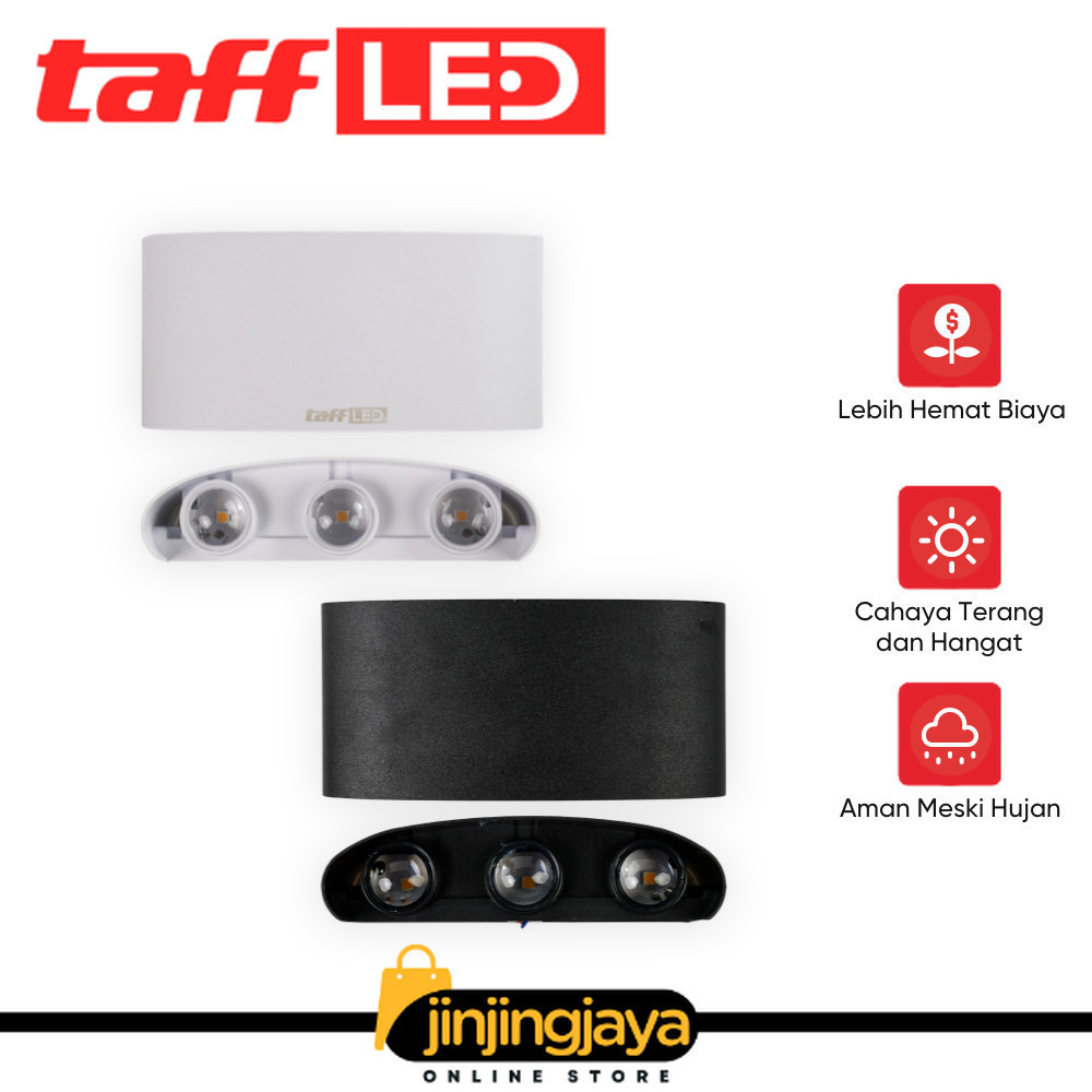 TAFFLED Lampu Dinding LED Indoor Plastic Body 6 LED Warm White 6W - 6T