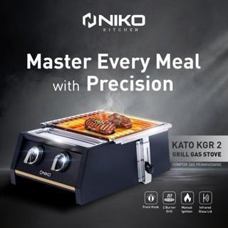 NEW PRODUK Niko BBQ Grill Gas Panggangan Sosis Kompor 2 Tungku NK-GR2 - NIKO 2 TUNGKU POLOS TERLARIS